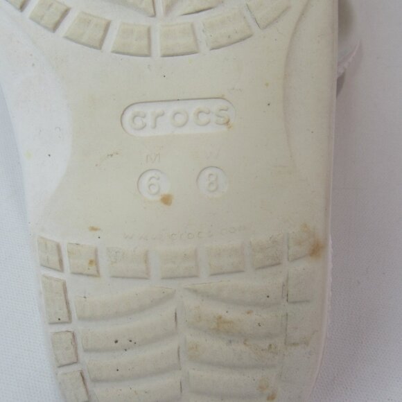 Crocs Classic White Sandals Slides w/Jibbitz Charms Unisex Size Womens 8 Mens 6 - Picture 7 of 9